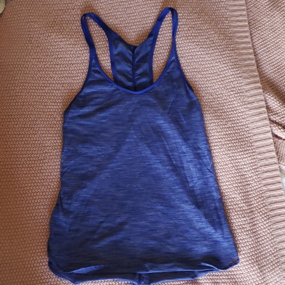 Lululemon Blue Tiger Stripe Racer-Back Tank